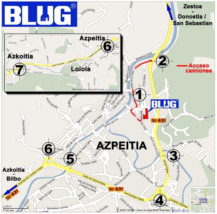 pasos de como llegar a la empresa Blug desde Bilbao o desde San Sebastián
